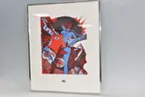 The artist dreams by Anne Jope, woodcut, sold Jan 2025
