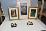 Both depicting nude female figures in by Edwina N. Ellis, print, sold Jan 2025