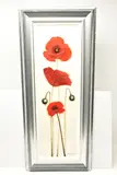 Poppy pods iii by Chloe Nugent, mixed media on board, sold Jan 2025