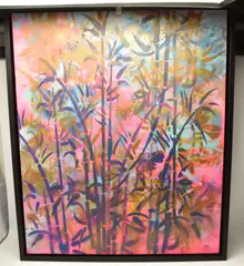 Bamboo breeze by Alexander Rhys, mixed media on canvas, sold Jan 2025
