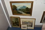 A river landscape with distant hills by W. Marshall, oil on canvas, offered Jan 2025