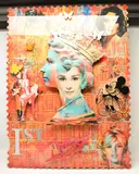 Queen stamp iv by Uri Dushy, mixed media, sold Dec 2024
