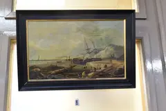 A coastal landscape by John Wilson, oil on canvas, sold Dec 2024