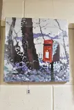 Snowy post box by Timmy Mallett, print, sold Dec 2024