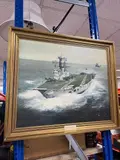 H.m.s. ark royal by E. G. Burrows, oil on board, sold Dec 2024