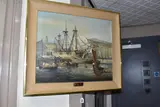 Fountain lake jetty by E. G. Burrows, oil on canvas, sold Dec 2024