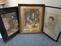 Depicting an elderly male by Phyllis C. Hurst, 1911, watercolour, sold Dec 2024