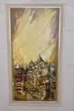 A sunset cityscape by Ben Maile, oil on board, sold Nov 2024