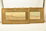 The first titled 'A Desert by Augustus Osborne Lamplough, watercolor, sold Nov 2024