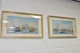 The first depicts Basilica Santa by Umberto Ongania, WATERCOLOUR, sold Nov 2024