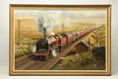 Sherwood forrester by Gerald Broom, 1974, oil on board, sold Nov 2024