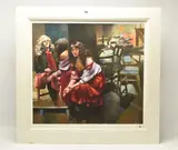 The painter with karen in the studio by Robert Lenkiewicz, print, sold Nov 2024