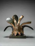 The Tree Signed by Deborah Stern, Bronze with polished and green patina on a stone base, sold Dec 2024