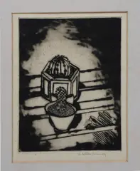 Cactus a drypoint etching by William Staite Murray, etching, sold Dec 2024