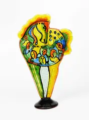 Trojan Horse, (The Deception exposed), 2005fused glass sculpture on domed glass basesigned, dated and titled in Italian Lingahno Svecato, 60cm by Silvio Vigliaturo, sculpture, offered Dec 2024