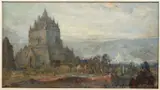 VIEW OF PAGAN A Burmese painting by San Win, oil on board, sold Nov 2024