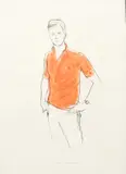 Men's Fashion II by Henry Koehler, watercolor, offered Oct 2024