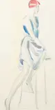 Model with Red Hair by Dorte Clara Dodo Burgner, watercolour, offered Oct 2024