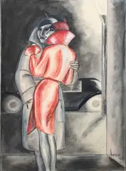 The Meeting by Dorte Clara Dodo Burgner, pencil, sold Oct 2024