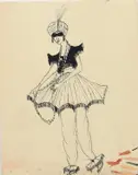 Woman in an Exotic Costume by Dorte Clara Dodo Burgner, ink on paper, offered Oct 2024