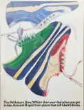 Trainers - Clarke's Shoes lithographic poster by Chloe Cheese, print, offered Oct 2024