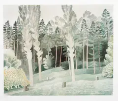 After Lombardy Poplars a modern limited edition glicee print published by Eric Ravilious, print, sold Oct 2024