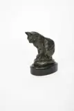 Seated Cat patinated bronze by Antoine-Louis Barye, bronze, sold Oct 2024