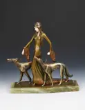 The Aristocrats patinated and cold painted bronze and ivory by Otto Poertzel, bronze and ivory, sold Oct 2024