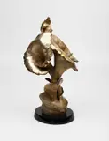Arum Lily silvered bronze by Roberto Santo, bronze, offered Oct 2024