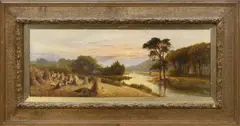 Harvesters resting in the shade by Edward Henry Holder, oil on canvas, sold Oct 2024