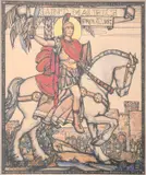 Saint Maurice by Isabel Saul, ink and gold, sold Jun 2024