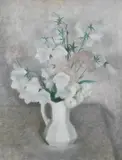 Still Life with flowers in a white jug Oil by Dod Procter, Oil on canvas, sold Jun 2024