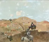 Don Quixote and Sancho Panza Oil on canvasboard 32 by James Kerr-Lawson, Oil on canvasboard, sold Jun 2024