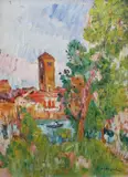 Torcello Signed L Hunter by George Leslie Hunter, Oil on board, sold Jun 2024