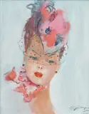 Tête de Femme Signed JGabriel/Domergue by Jean-Gabriel Domergue, Oil on board, sold Jun 2024