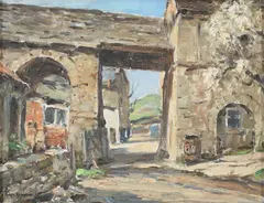 The Farmyard Signed Owen Bowen by Owen Bowen, Oil on canvasboard, sold Jun 2024