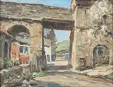 The Farmyard Signed Owen Bowen by Owen Bowen, Oil on canvasboard, sold Jun 2024