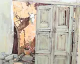 A Glimpse of the Patio Signed Ross/Stefan by Ross Stefan, Oil on canvas, sold Jun 2024