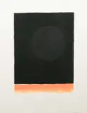 Abstract in orange and black Signed and dated twice Farmer '72 by Bernard Farmer, Acrylic on paper, sold Jun 2024