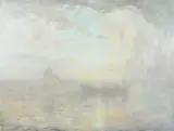The Venetian lagoon with Santa Maria della Salute in the distance by William Ware, Oil on canvas, sold Jun 2024