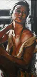 Portrait of Jeane with her eyes closed Signed Nico Vrielink by Nico Vrielink, Oil on canvas, offered Jun 2024