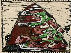 Terril XXI Signed Alechinsky by Pierre Alechinsky, Acrylic on paper laid on canvas, sold Jun 2024