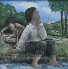 Echo and Narcissus Signed Scott by Michael Scott, Oil on canvas, sold Jun 2024