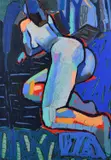 Kneeling woman Signed and dated Fraser Taylor 85 by Fraser Taylor, Acrylic on paper, sold Jun 2024