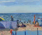 Porthcurno Windbreaks Signed Hilton by Bo Hilton, Oil on canvasboard, sold Jun 2024