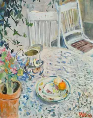 Still life with fruit by Kaffe Fassett, Oil on canvas, sold Jun 2024