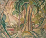 Wooded landscape Oil by Elsie Marion Henderson, Oil on board, sold Jun 2024