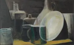 The white dish Signed and indistinctly dated Guy Worsdell 197* by Guy Worsdell, Oil on board, sold Jun 2024