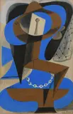 Femme en Bleu Signed and dated G L Roux 42 by Gaston-Louis Roux, Pencil, black chalk, watercolour and gouache, sold Jun 2024