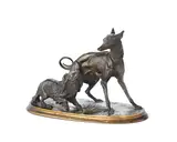 bronze model of a King Charles Spaniel and a whippet Groupe Lévrier et King Charles by Pierre-Jules Mêne, bronze, offered Dec 2014